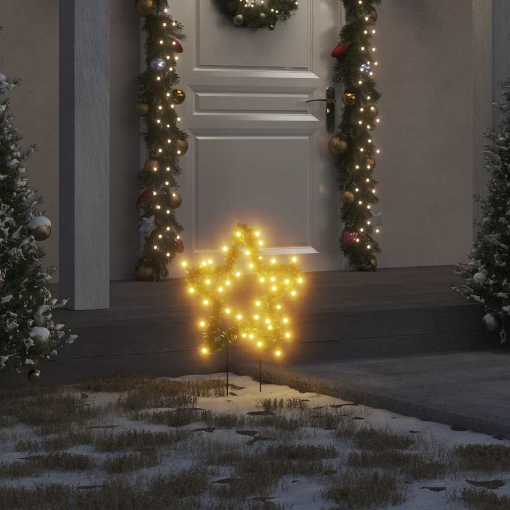 Weihnachtsstern mit Erdspießen und 80 LEDs 60 cm