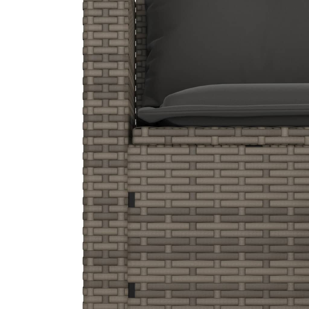 3-tlg. Garten-Sofagarnitur mit Kissen Schwarz Poly Rattan