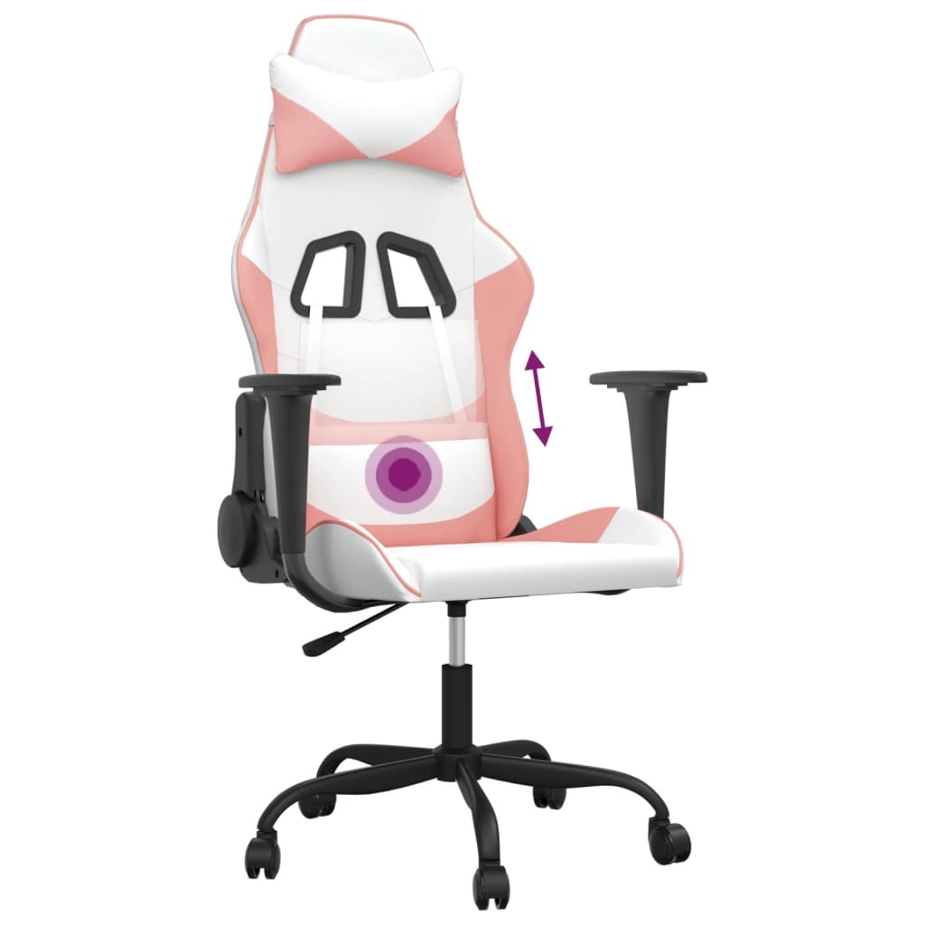 Gaming-Stuhl mit Massagefunktion Schwarz und Rot Kunstleder
