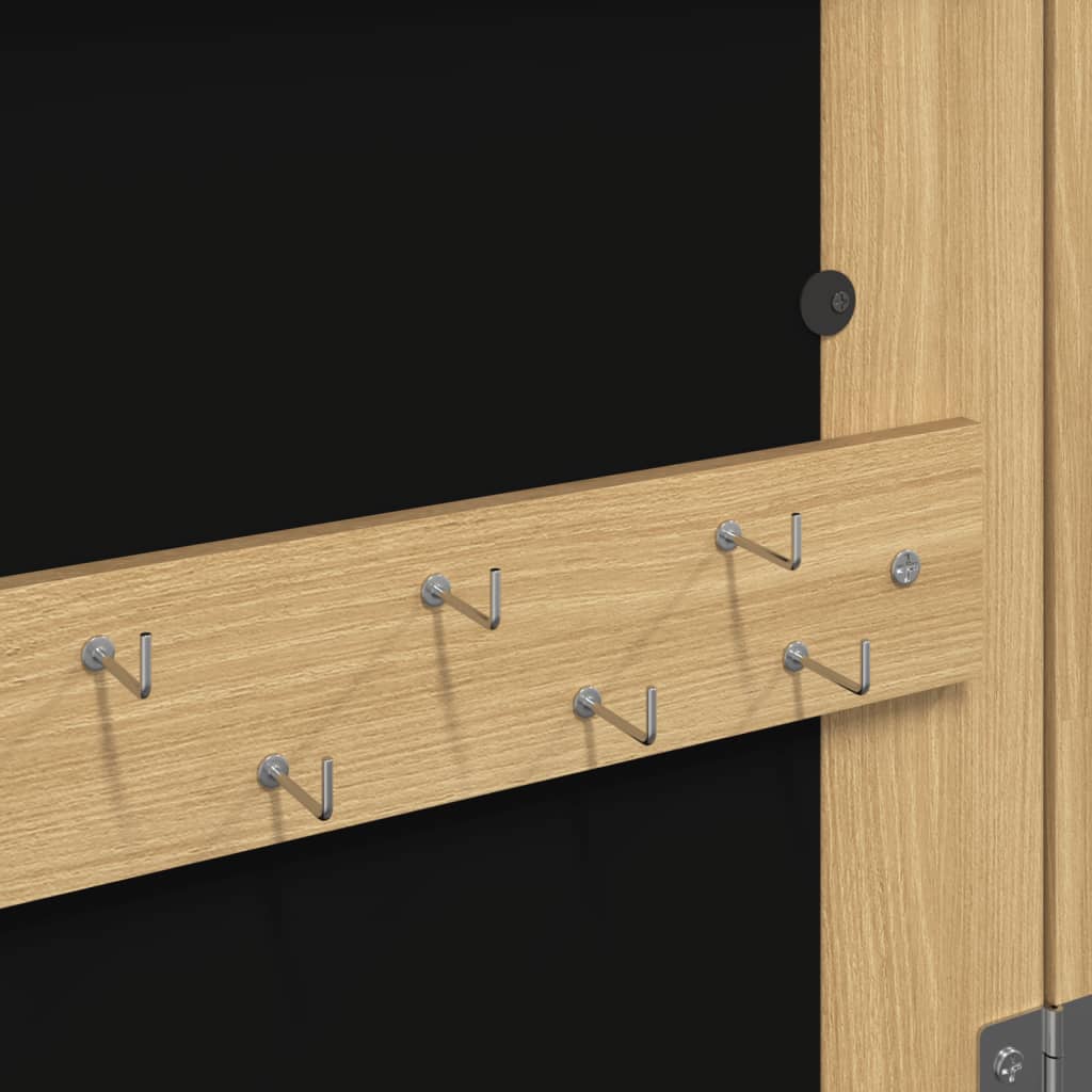 Spiegel-Schmuckschrank mit LED-Beleuchtung Wandmontage Weiß