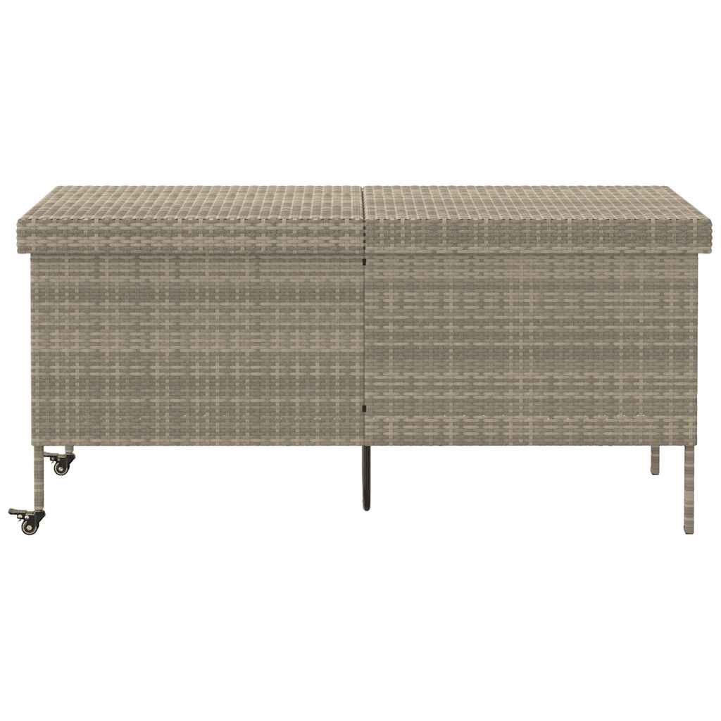 Gartentruhe mit Rollen Schwarz 110x55x73 cm Poly Rattan