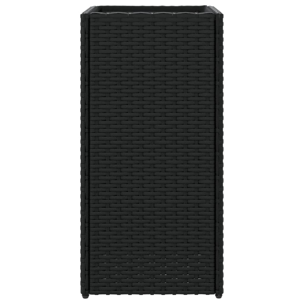 Pflanzkübel 2 Stk. Schwarz 40x40x80 cm Poly Rattan