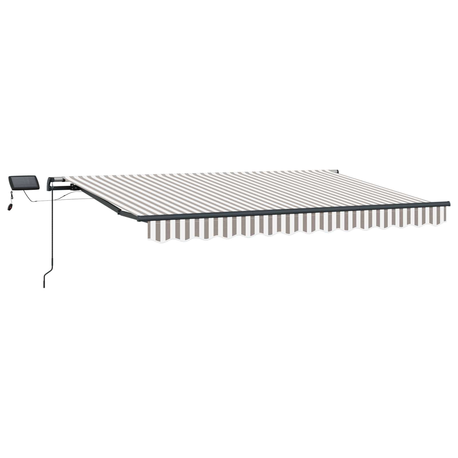 Markise Manuell Einziehbar mit LED 300x250 cm Blau und Weiß