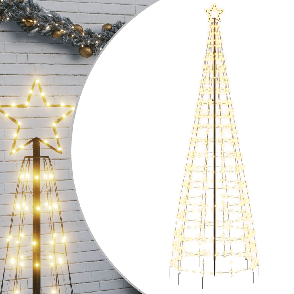 LED-Weihnachtsbaum mit Erdspießen 220 LEDs Warmweiß 180 cm