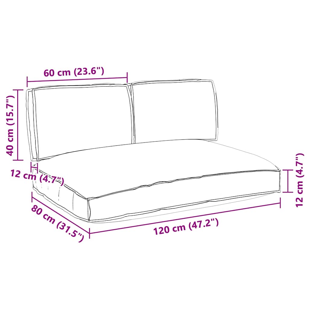 Kissenset 3 pcs Anthrazit Oxford-Stoff