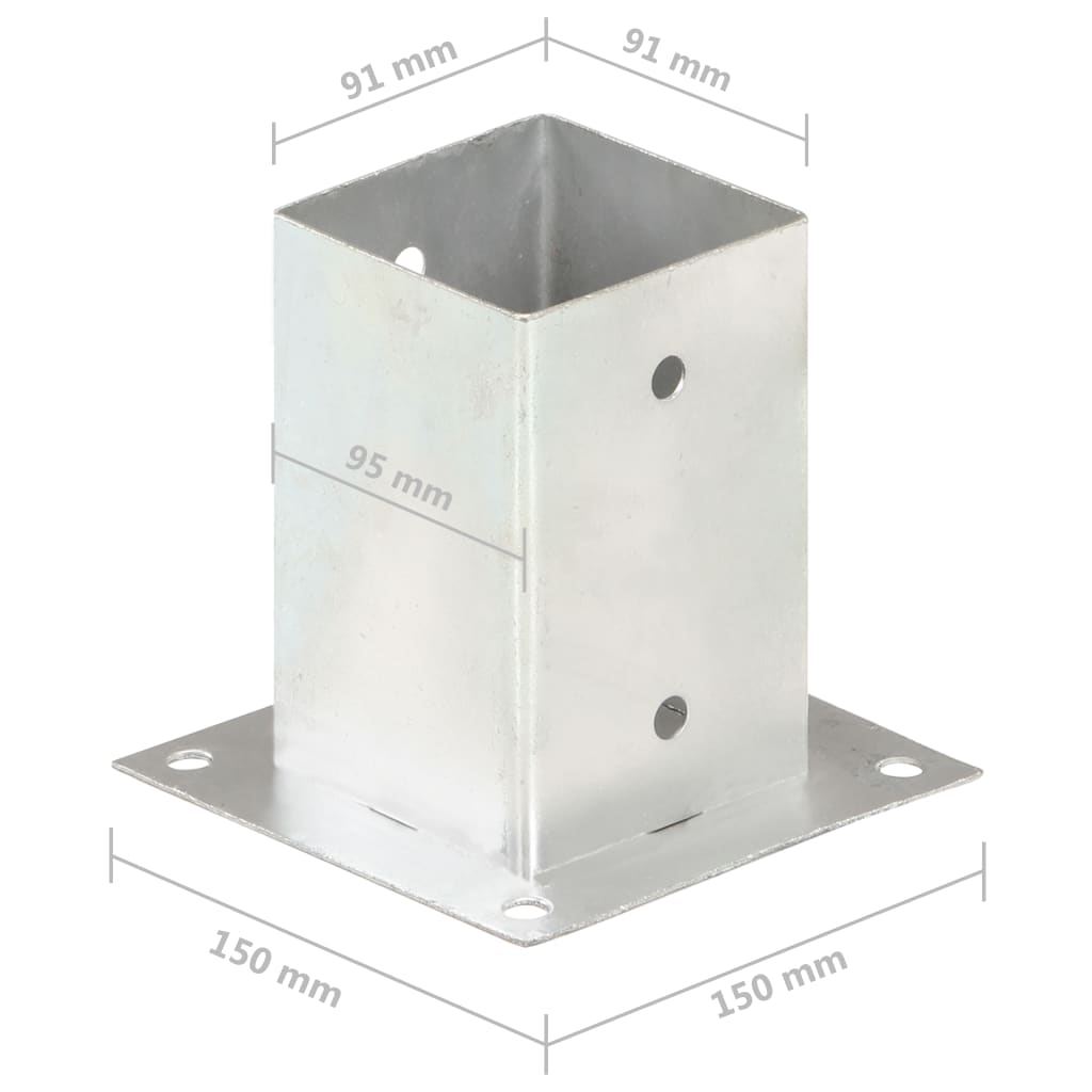 Pfostenanker 4 Stk. Verzinktes Metall 71 mm