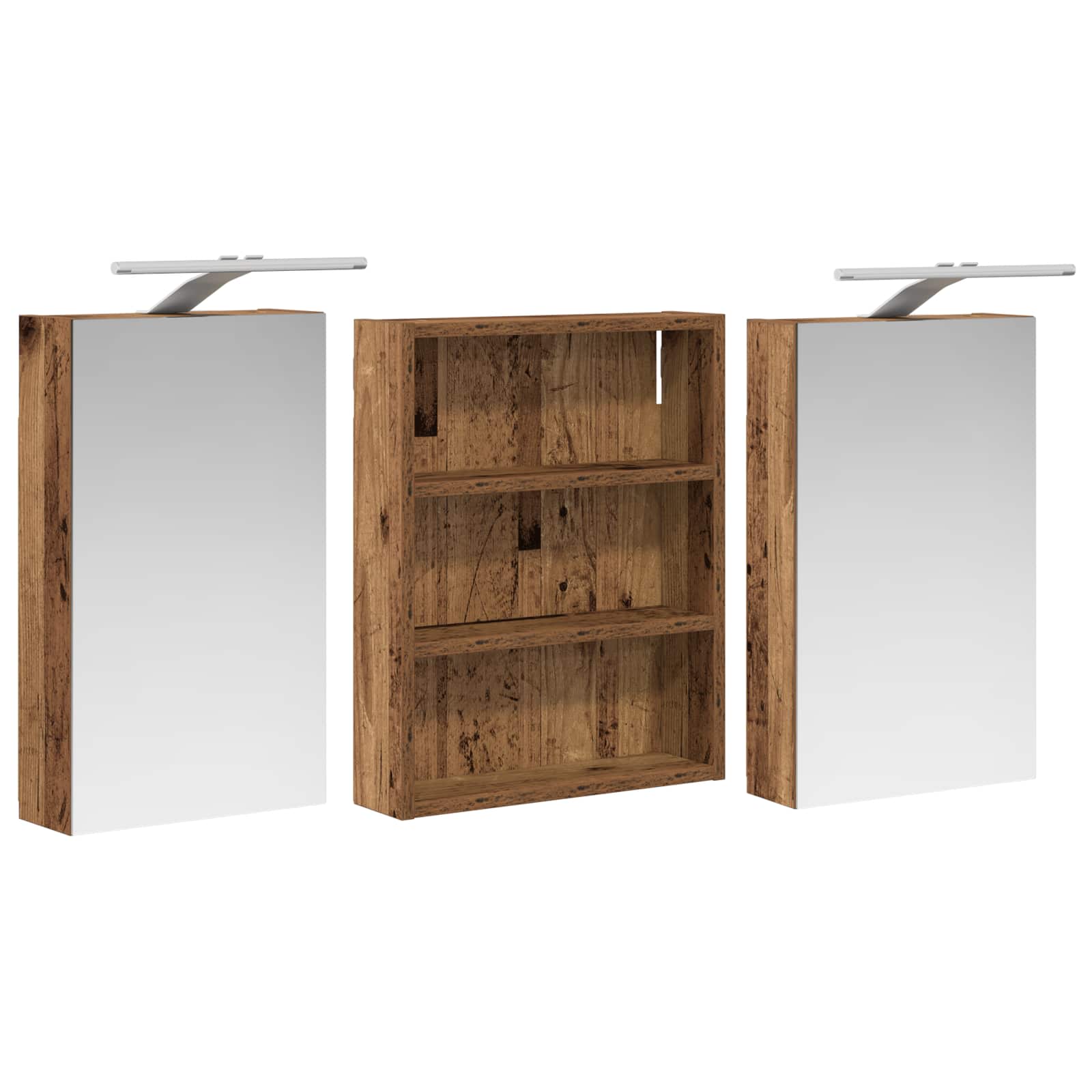 Badezimmerschrank-Set 3 pcs 80 x 10,5 x 50 cm Holzwerkstoff