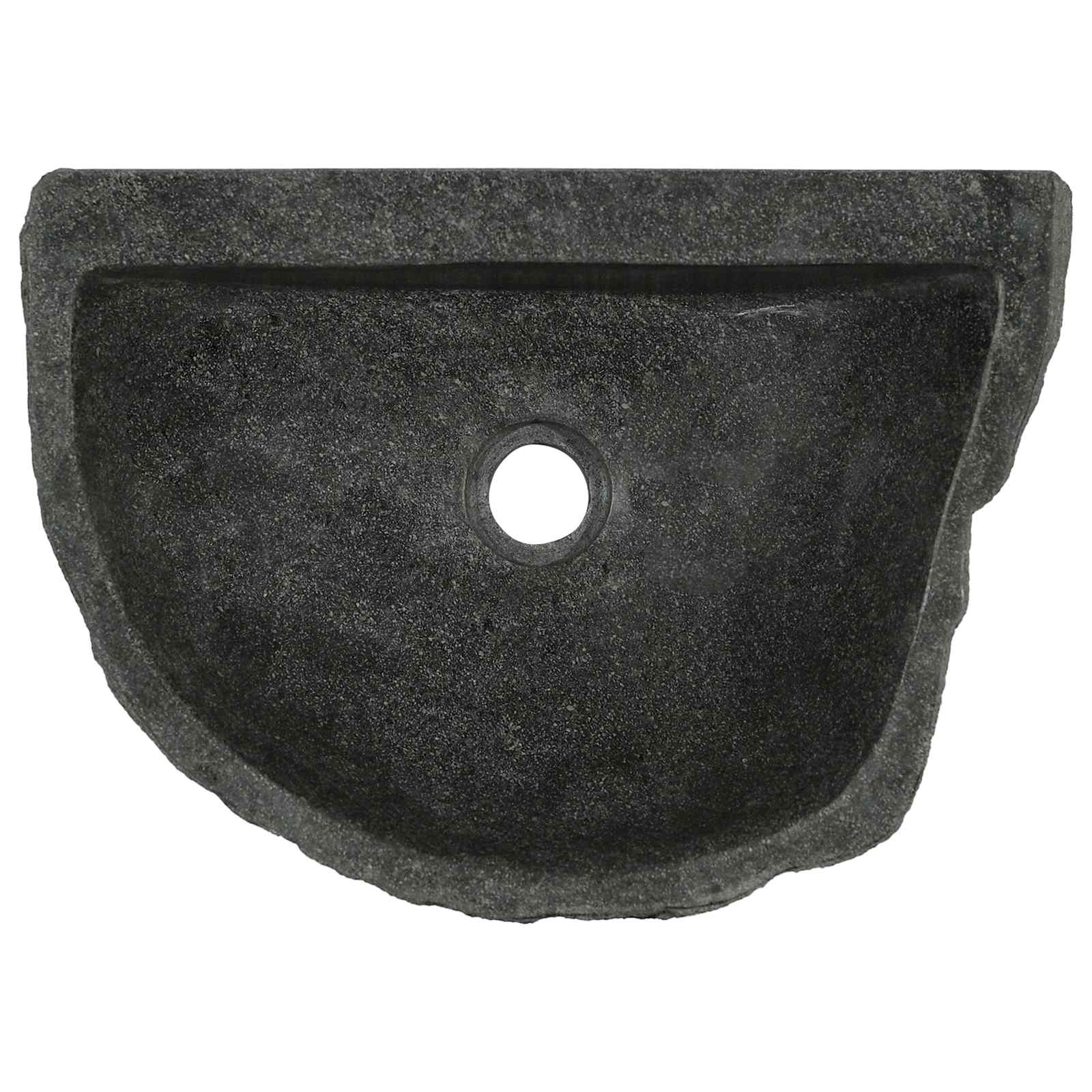 Wandmontiertes Waschbecken Grau 37 x 30 x 12 cm Flussstein