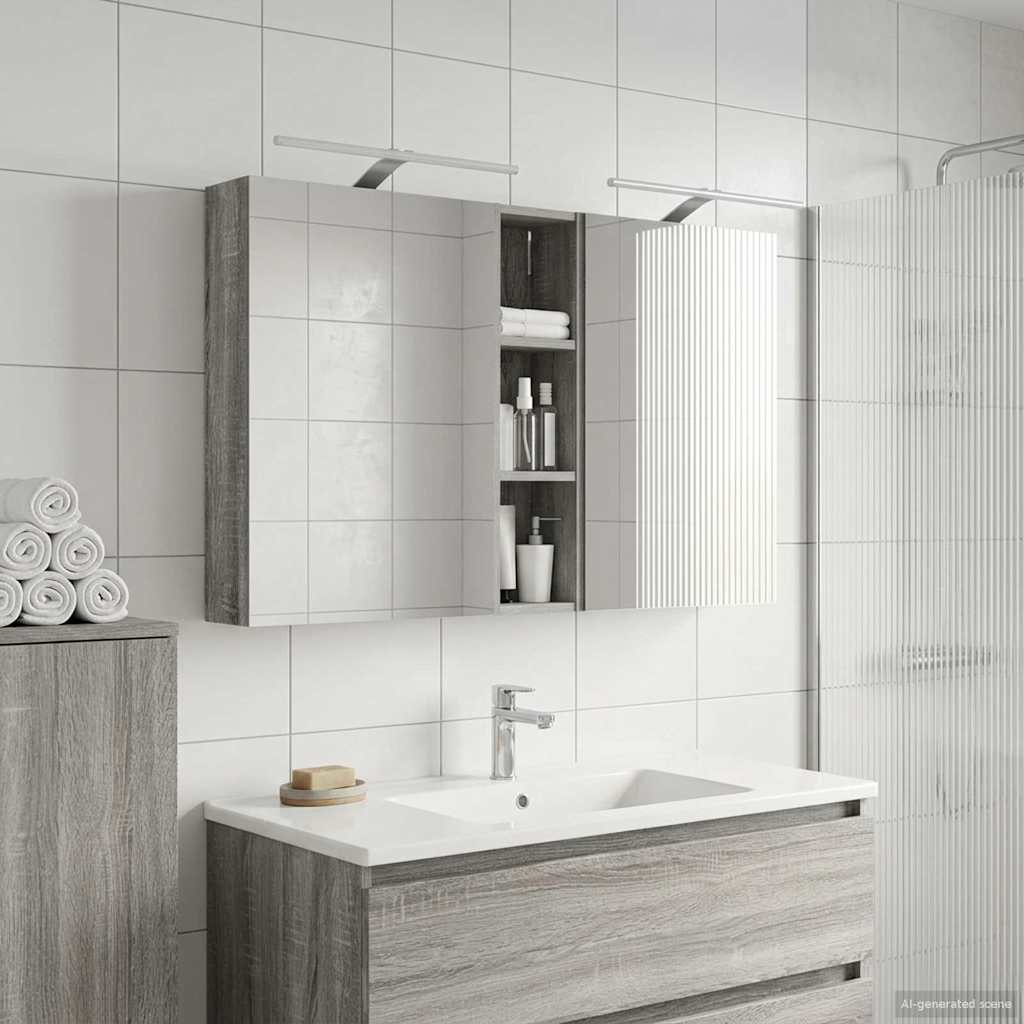 Badezimmerschrank-Set 3 pcs 80 x 10,5 x 50 cm Holzwerkstoff