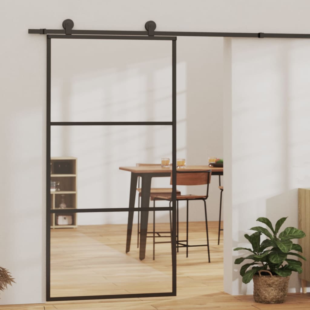 Schiebetür mit Beschlag ESG-Glas & Aluminium 76x205 cm
