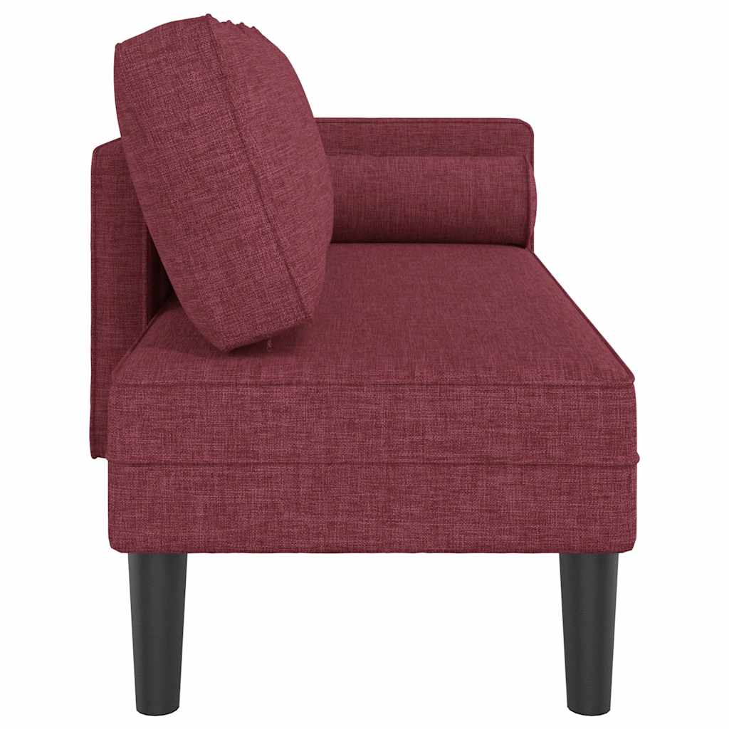 Chaiselongue mit Kissen Hellgrau Stoff