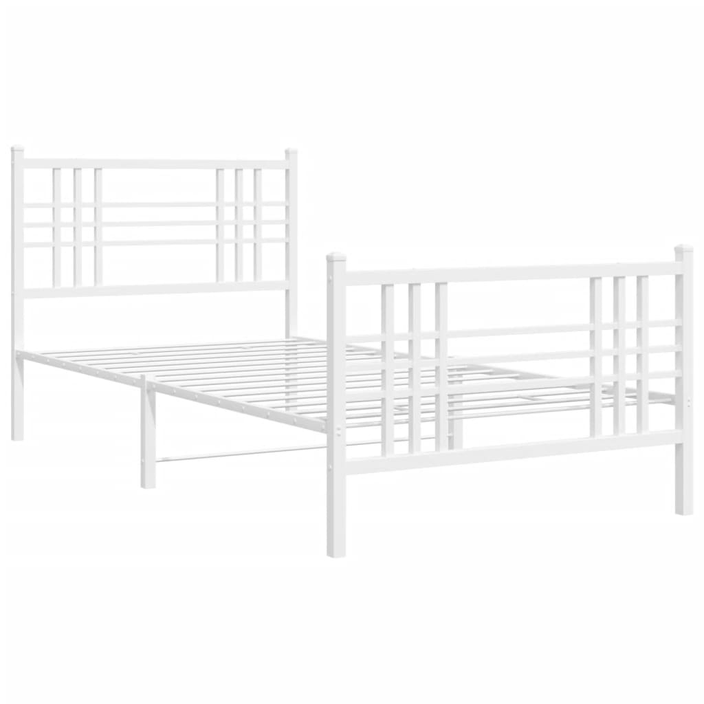 Bettgestell mit Kopf- und Fußteil Metall Schwarz 90x200 cm