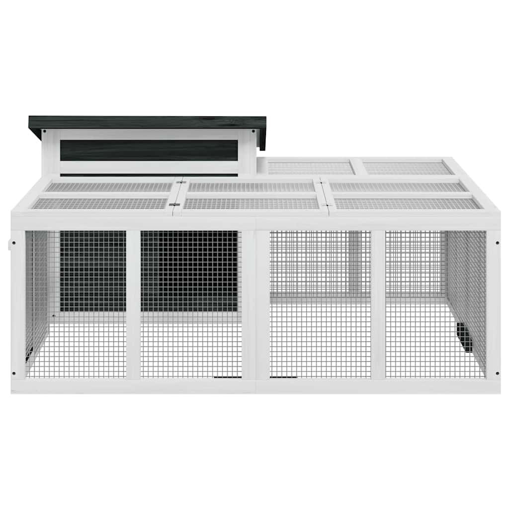 Kaninchenstall Mokka 144x123x67,5 cm Massivholz Kiefer