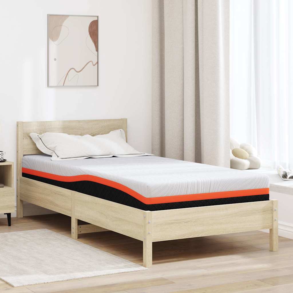 Matratze Weiß und Schwarz 80 x 160 cm Jacquard-Stoff