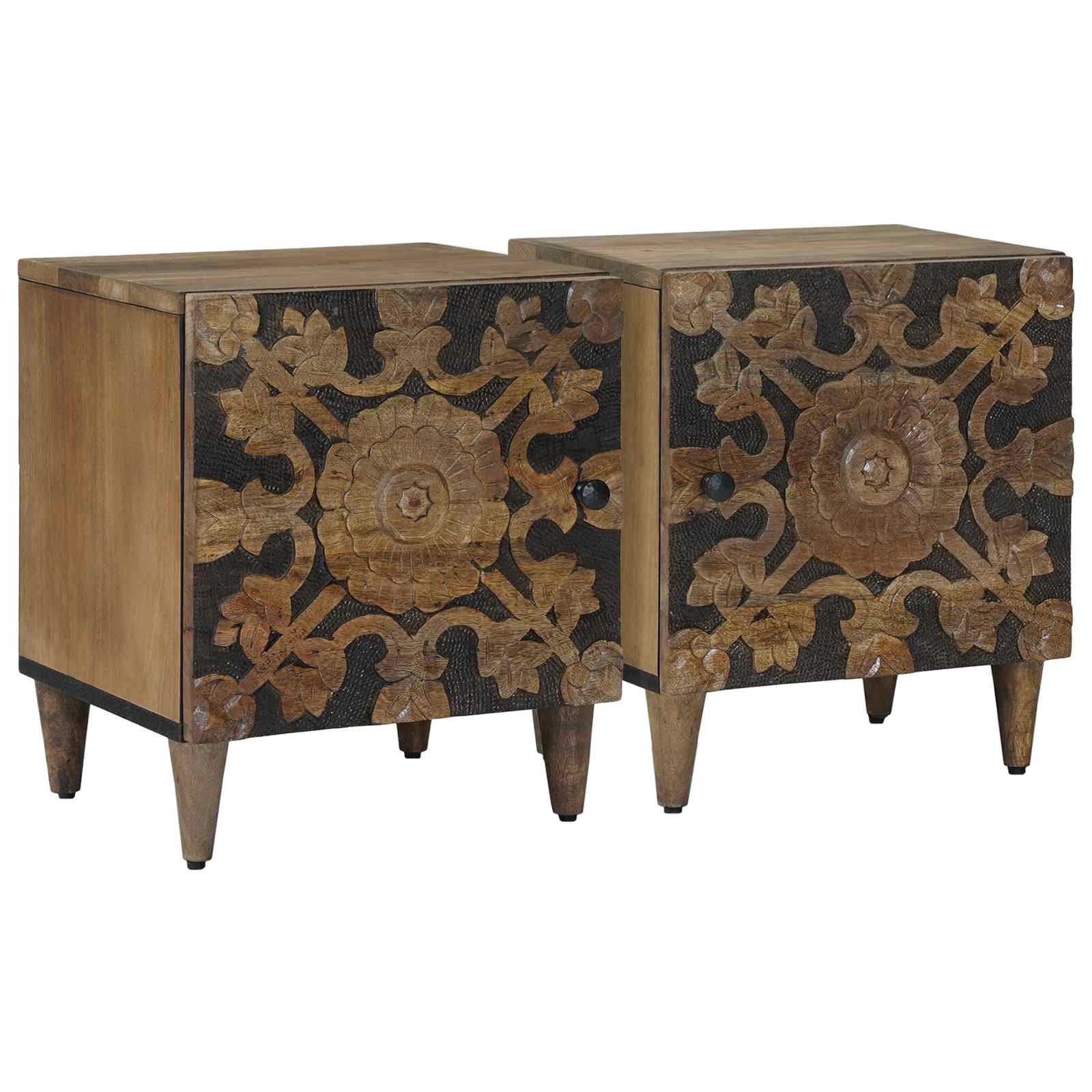 Nachttisch Braun 40 x 33,5 x 46 cm Massivholz Mango