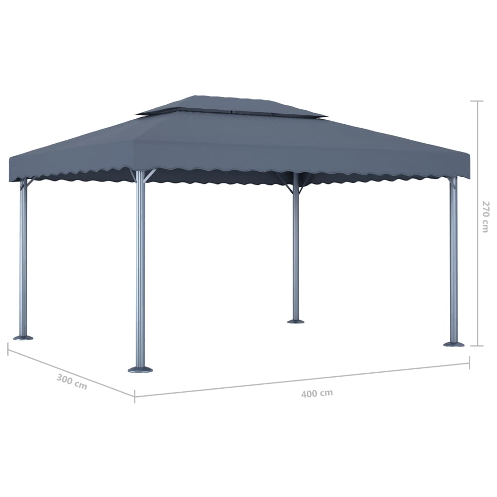 Pavillon 400 x 300 cm Creme Aluminium