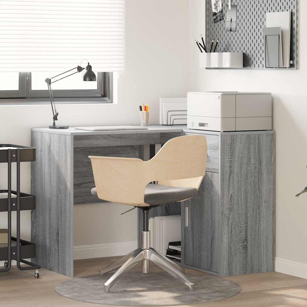Eck-Schreibtisch Schwarz Eichen-Optik 102 x 88 x 75 cm