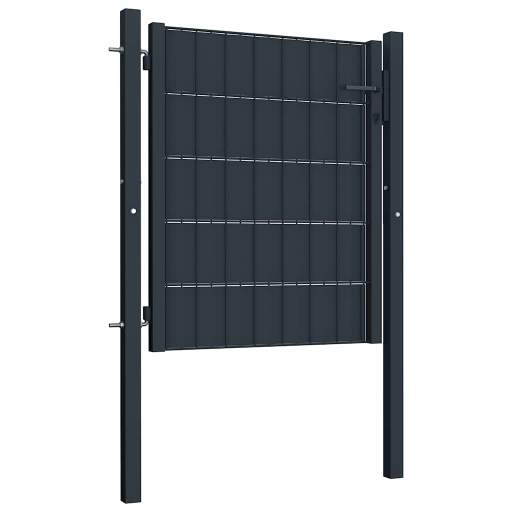 Zauntor aus PVC und Stahl 100 x 81 cm Grün