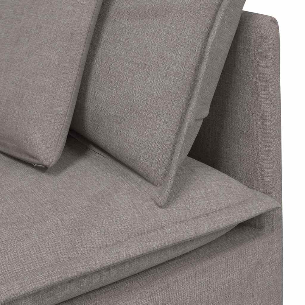 Modulares Sofa Endmodul mit Armlehne Kissen Hellgrau 100 cm