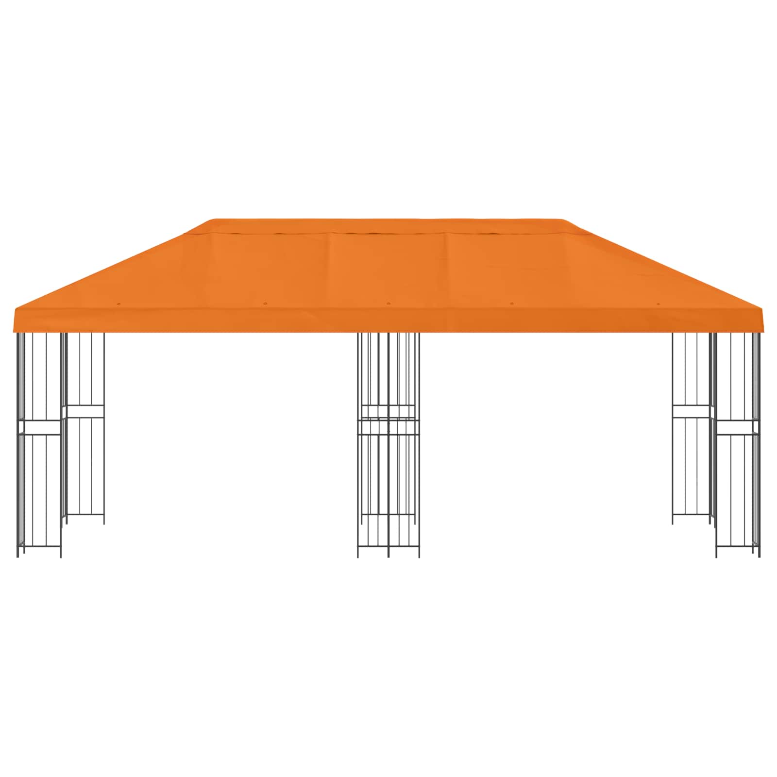 Pavillon mit Seitenwänden 6 x 3 m Beige Polyester und Stahl 190