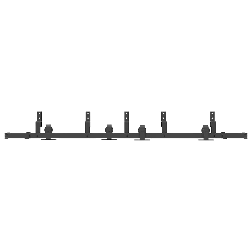 Schiebetürbeschlag-Set 183 cm Stahl Schwarz