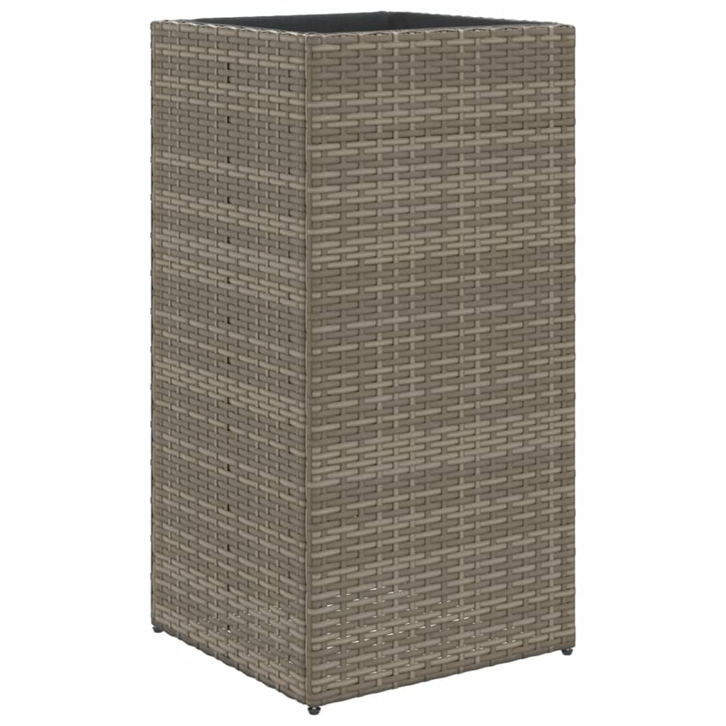 Pflanzkübel 2 Stk. Schwarz 40x40x80 cm Poly Rattan