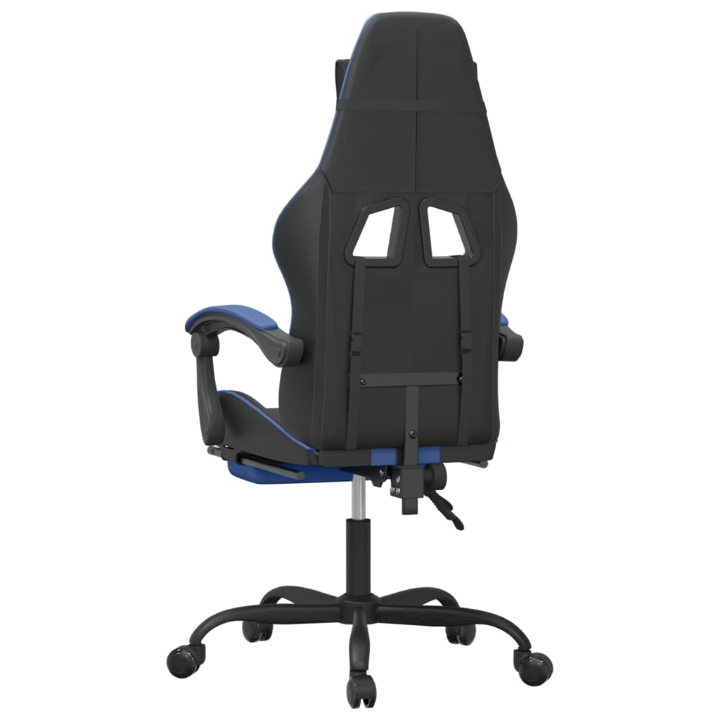 Gaming-Stuhl Drehbar Schwarz und Blau Kunstleder
