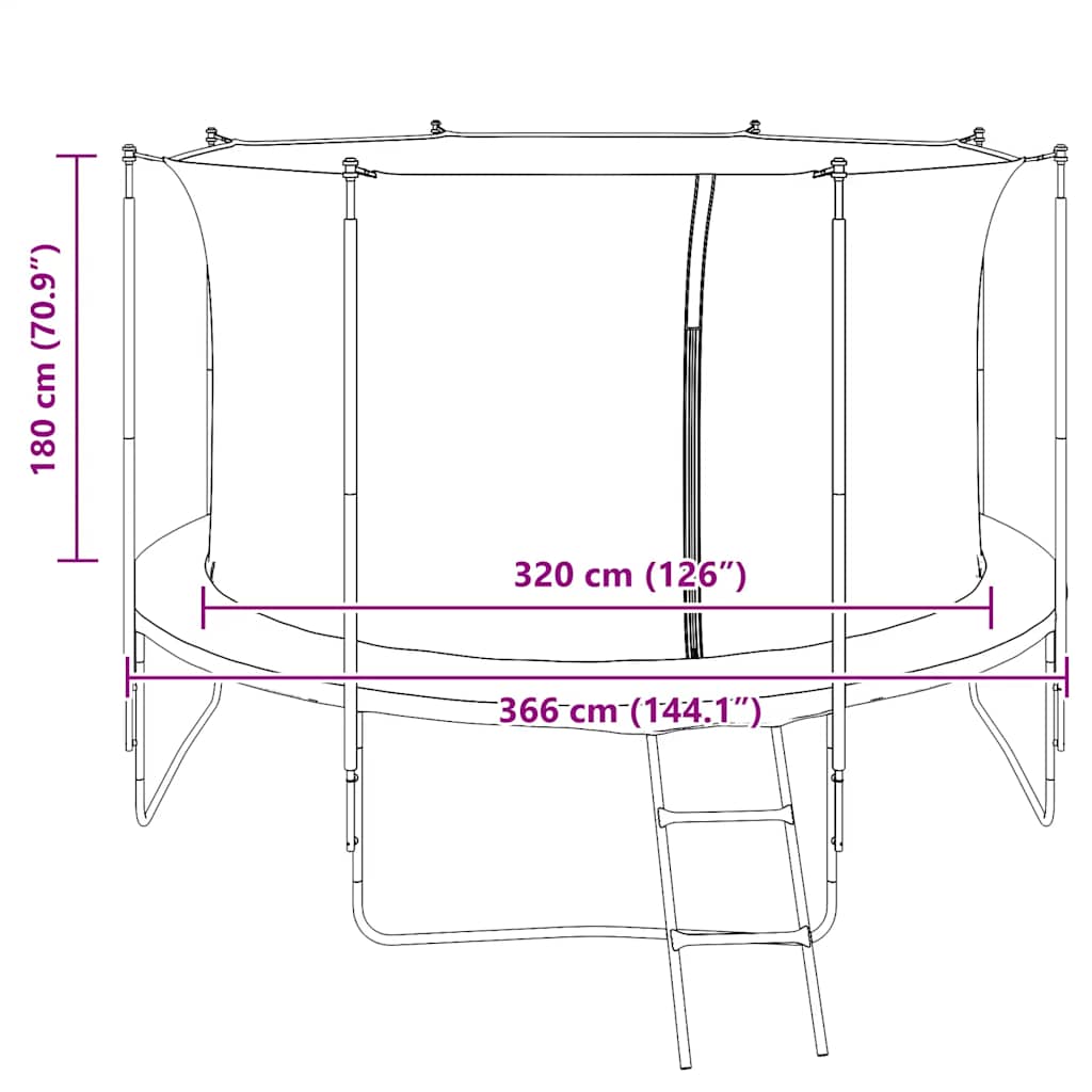 Sicherheitsnetz für 3,05 m Runde Trampoline
