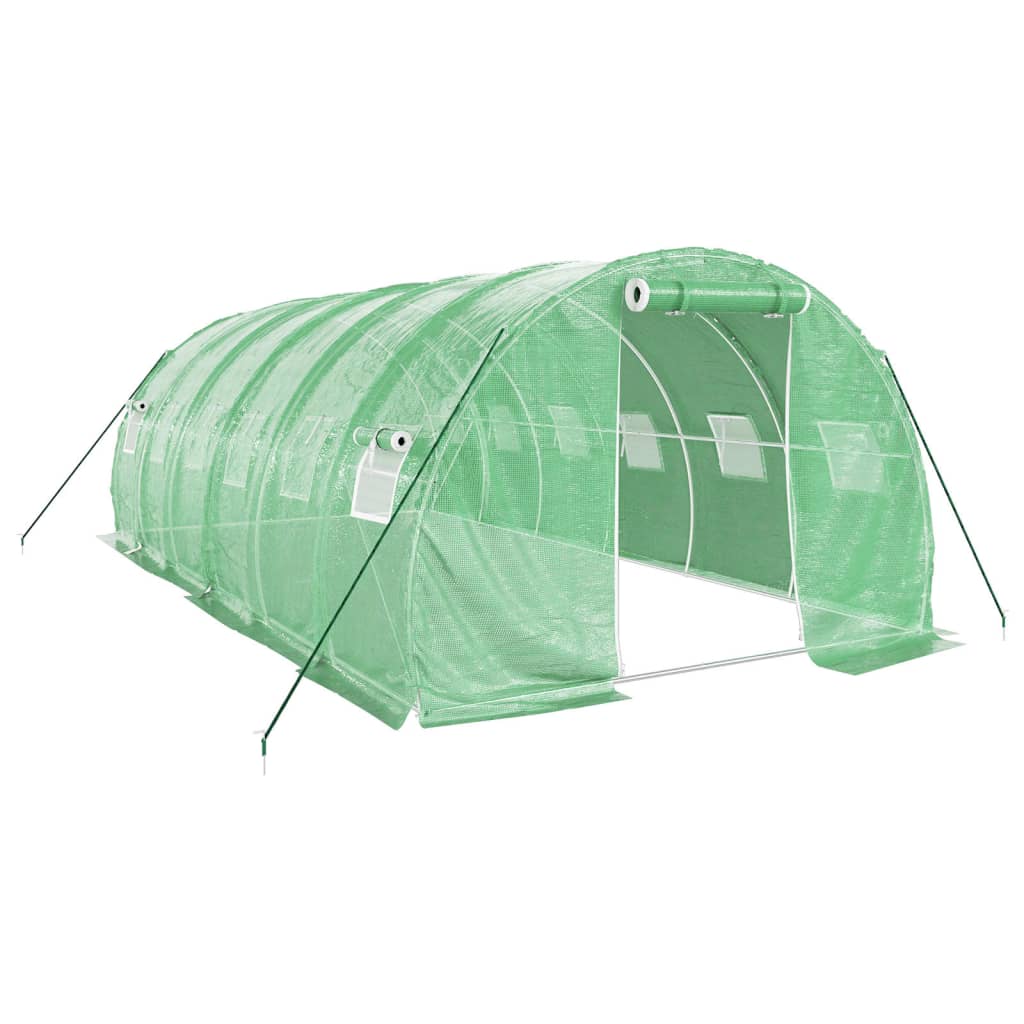 Gewächshaus mit Stahlrahmen Grün 48 m² 16x3x2 m