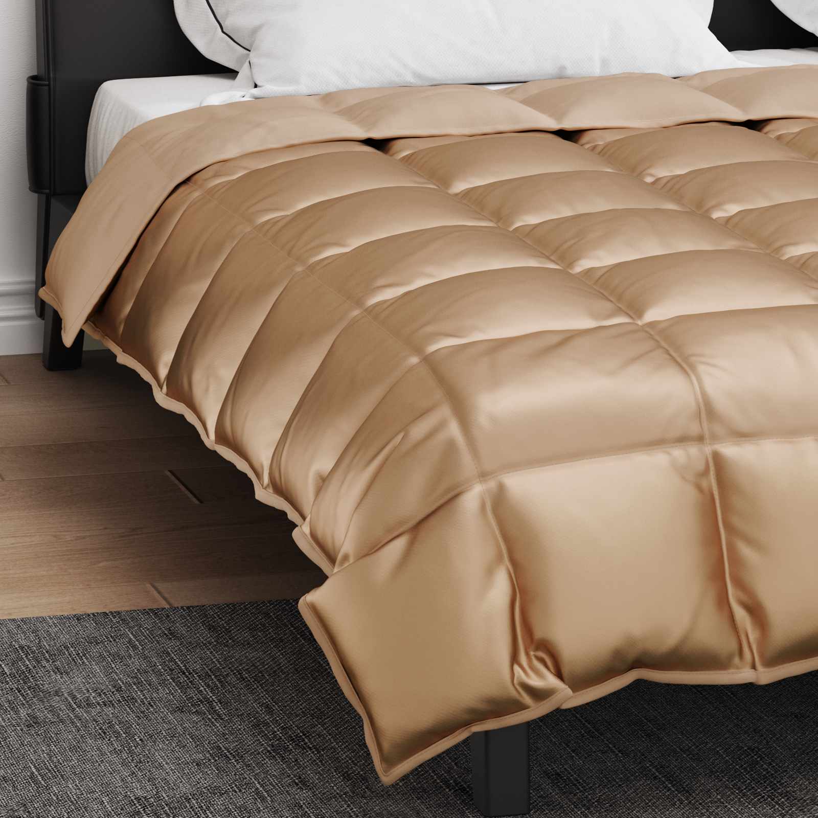 Winterbettdecke Gold 135 x 200 cm Satin und Mikrofaser