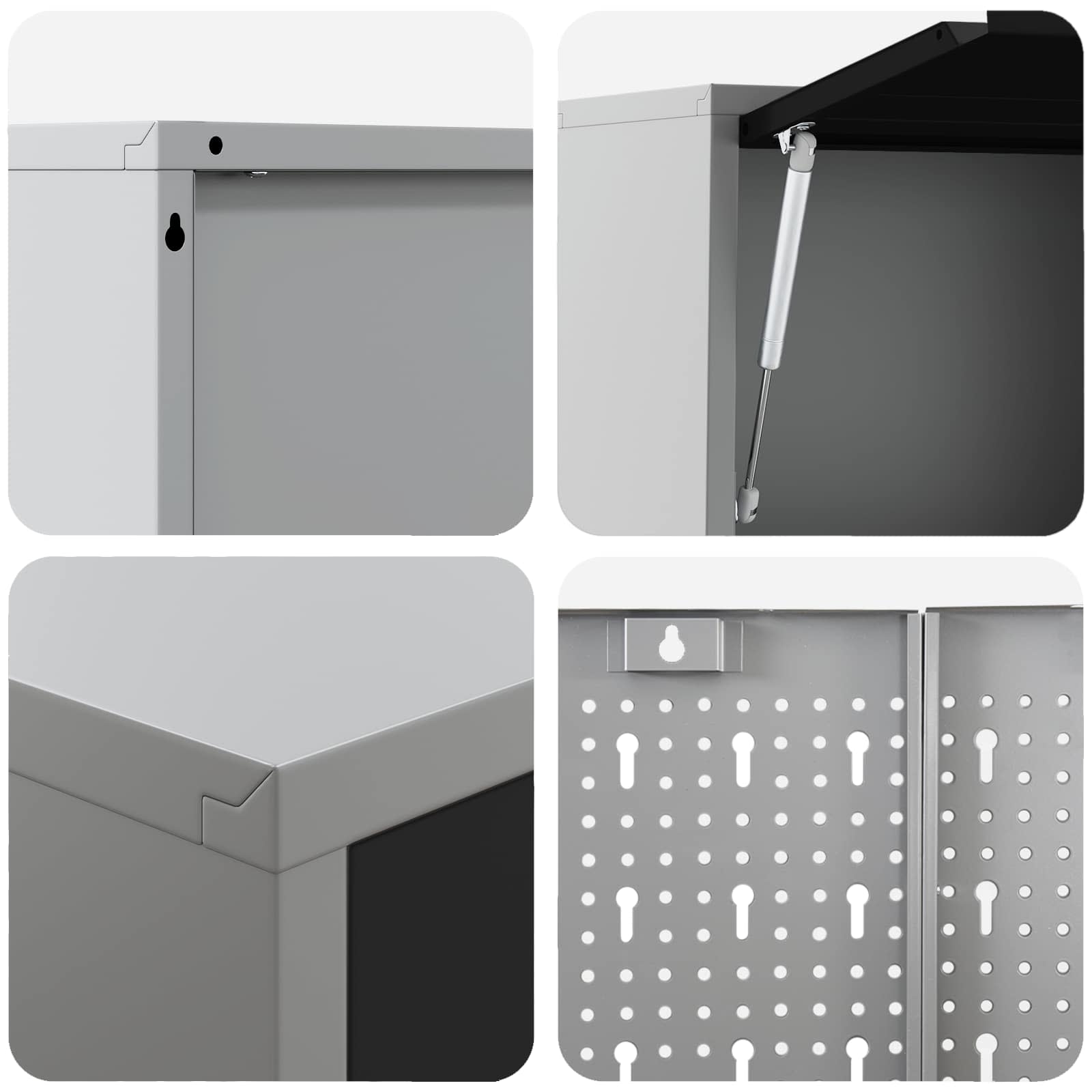 Arbeitsschrankset mit Schubladen mit Regal 8 pcs Grau
