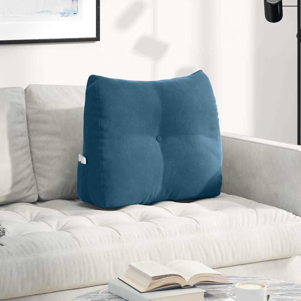 Rückenkissen Blau 45 x 24 x 50 cm Samt