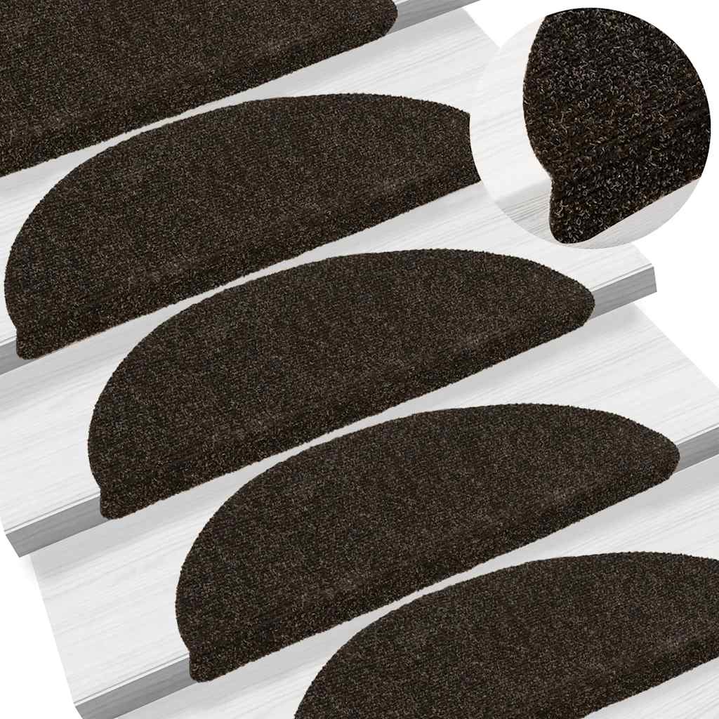 Stufenmatten Selbstklebend 15 Stk. 56x17x3 cm Hellbraun Halbrund