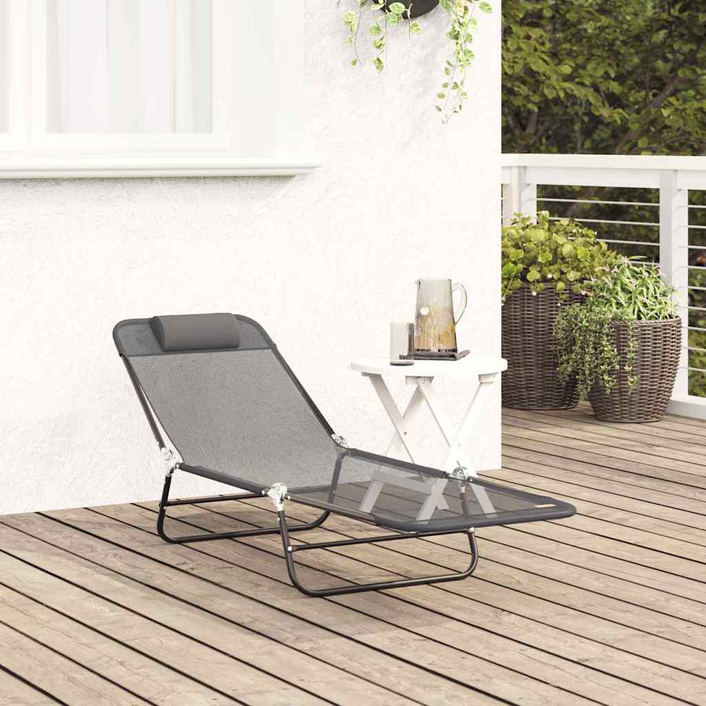 Klappbare Sonnenliege Creme 182 x 55 x 85,5 cm Textilene