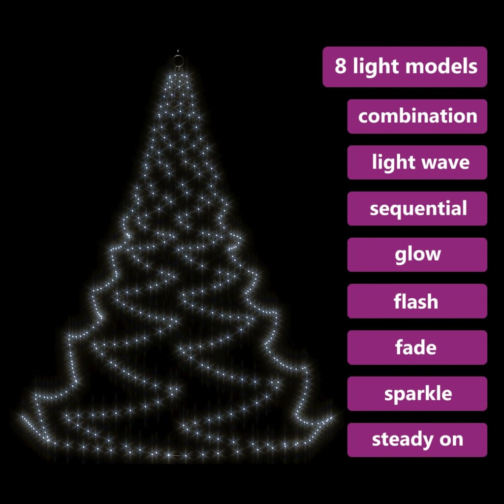 Weihnachtsbaum an der Wand mit Metallhaken 260 LED Blau 3 m
