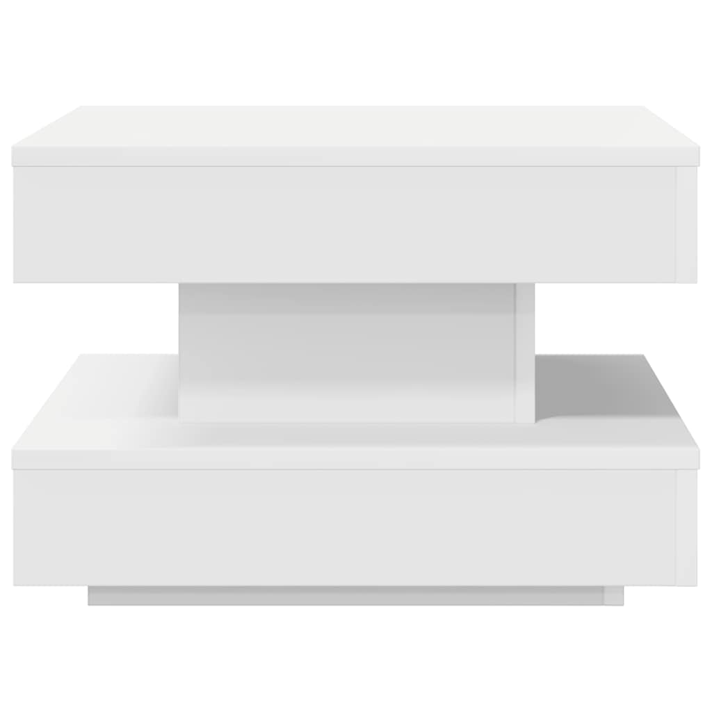 Couchtisch 360-Grad Drehbar Weiß 90x90x34,5 cm