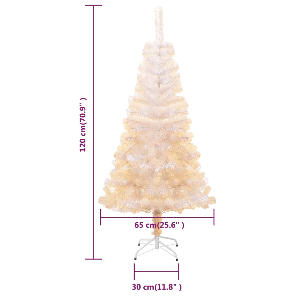 Künstlicher Weihnachtsbaum Schillernde Spitzen Weiß 180 cm PVC