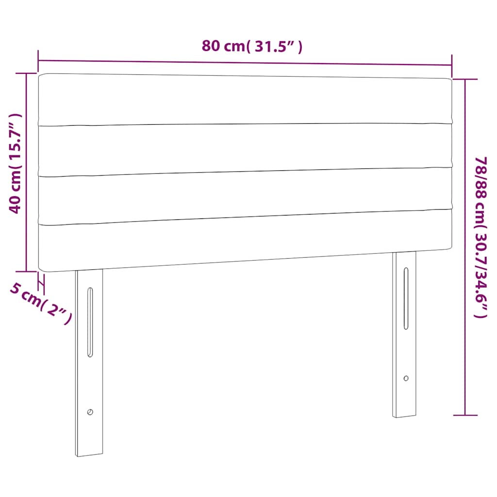 Kopfteil Hellgrau 80x5x118/128 cm Samt