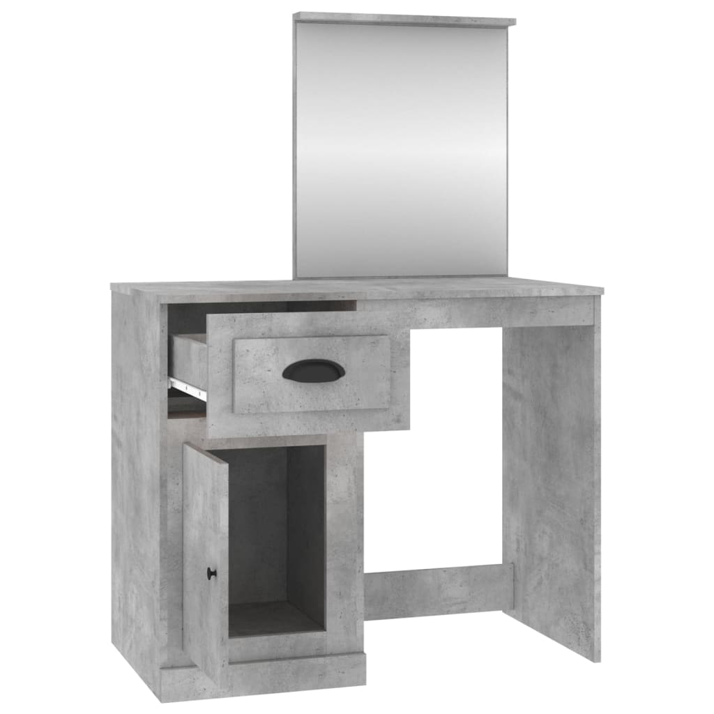 Schminktisch mit Spiegel Weiß 90x50x132,5 cm Holzwerkstoff