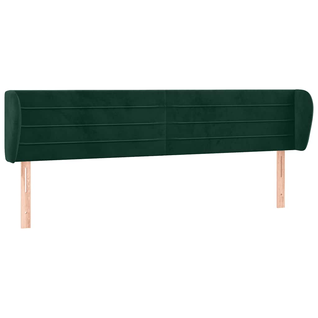 Kopfteil mit Ohren Dunkelblau 203x23x118/128 cm Samt