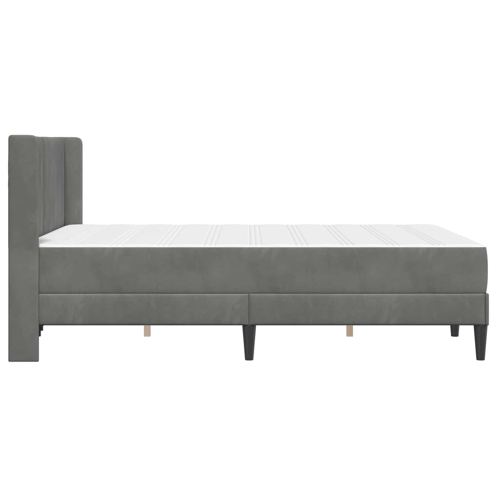 Bettgestell mit Matratze mit Kopfteil Hellgrau 80 x 200 cm Samt