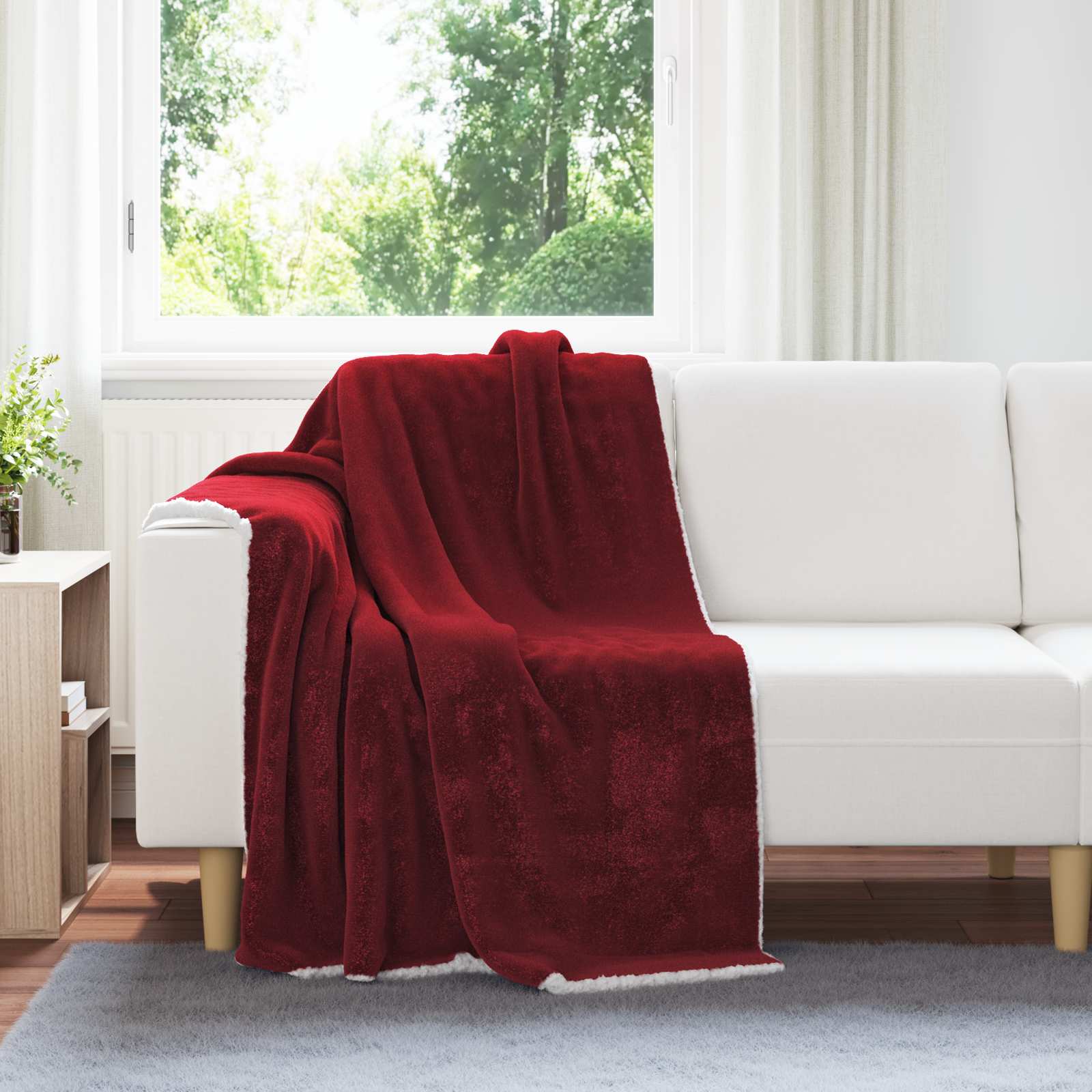 Überwurfdecke Beige 130 x 150 cm Fleece