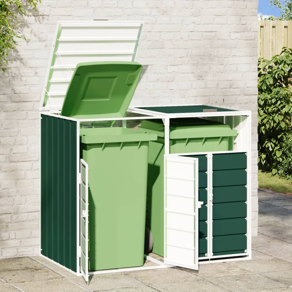 Mülltonnenbox für 1 Tonne Grün 72x81x115 cm Stahl