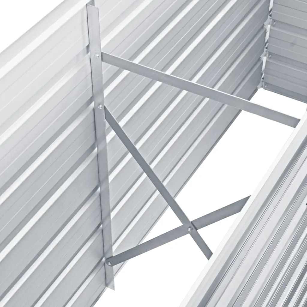 Hochbeet 160 x 80 x 77 cm Verzinkter Stahl Grau