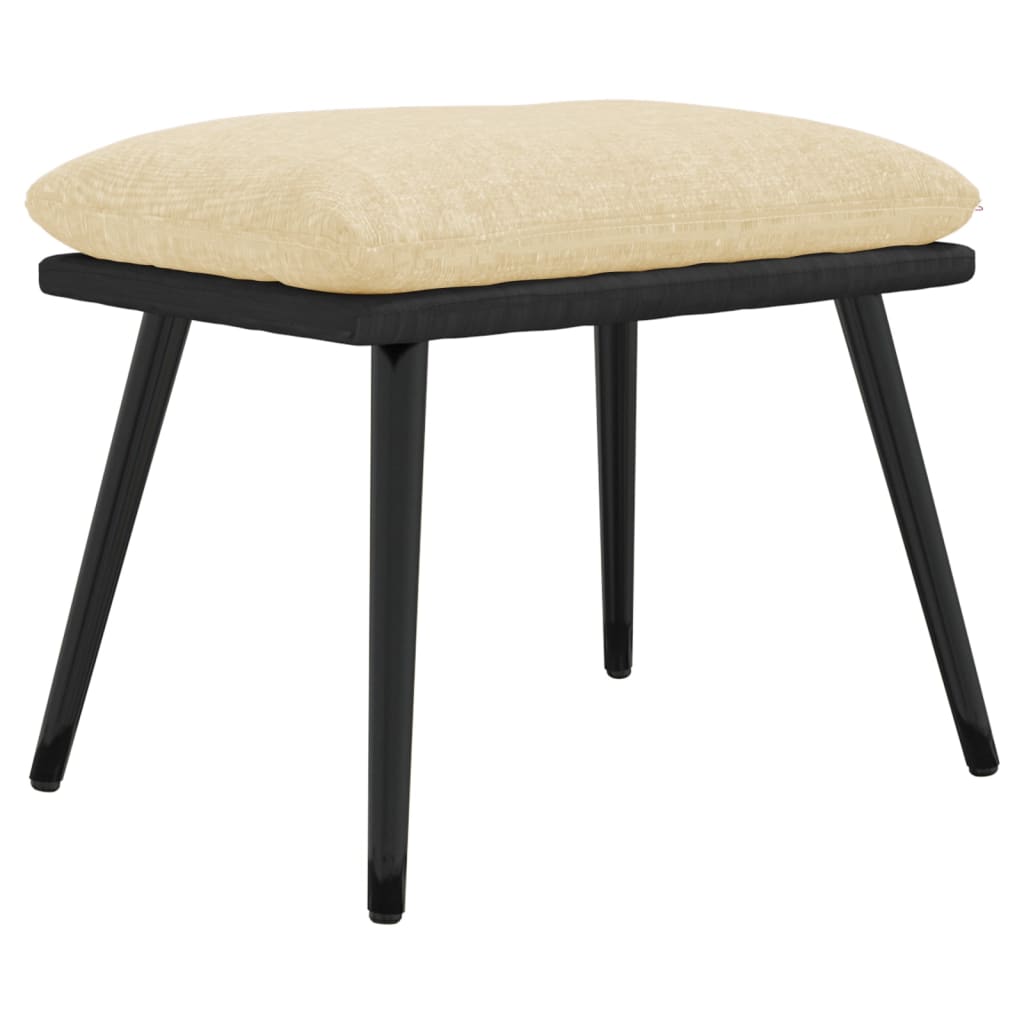 Fußhocker Hellgrau 45x29,5x35 cm Stoff und Kunstleder