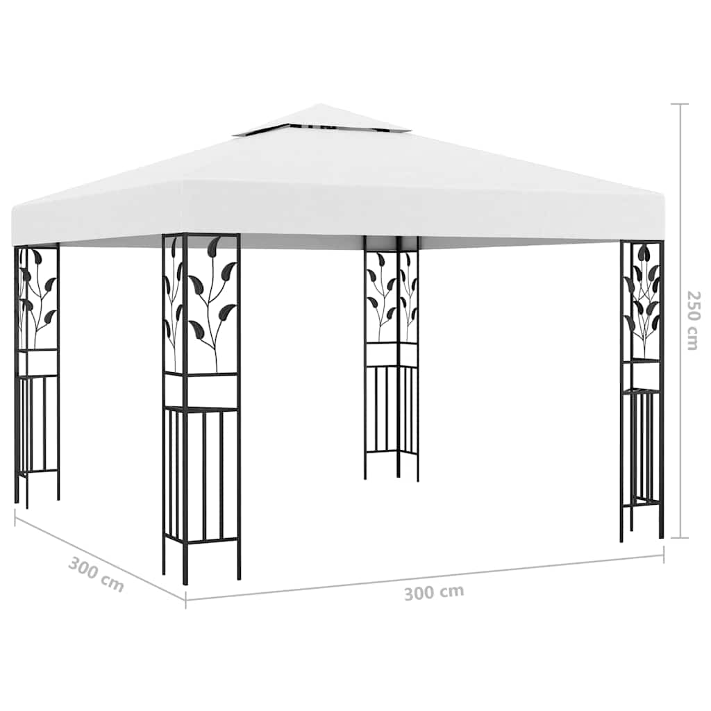Pavillon mit LED-Lichterkette 3x3 m Anthrazit