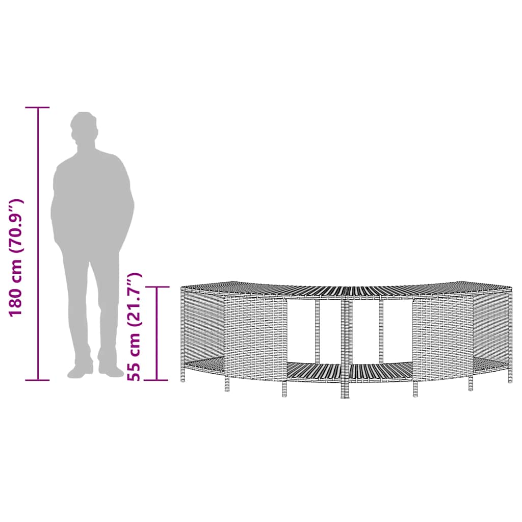 Outdoor-Regale für Whirlpool 2 Stk. Grau Poly Rattan