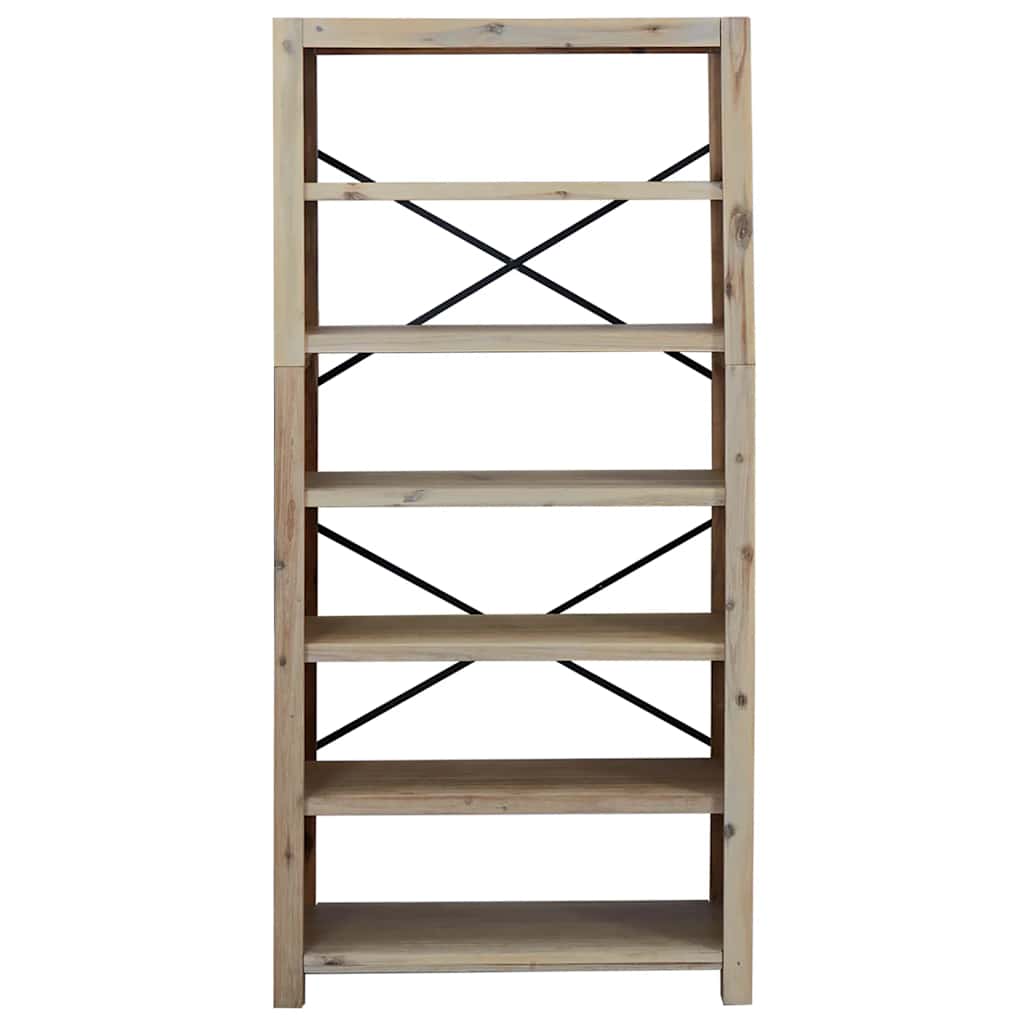 Bücherregal 7 Böden 80x30x200 cm Massivholz Akazie