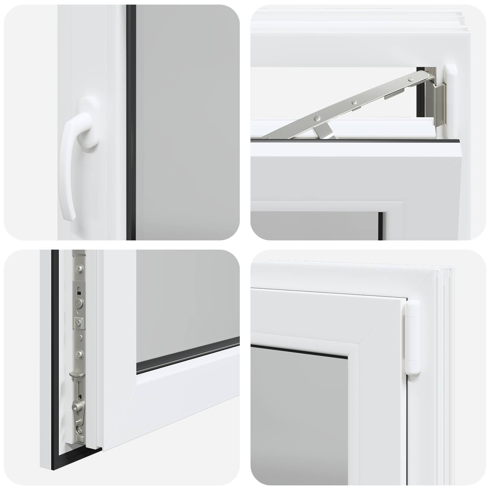 Kellerfenster RISOR 50 x 50 cm PVC und Glas Weiß