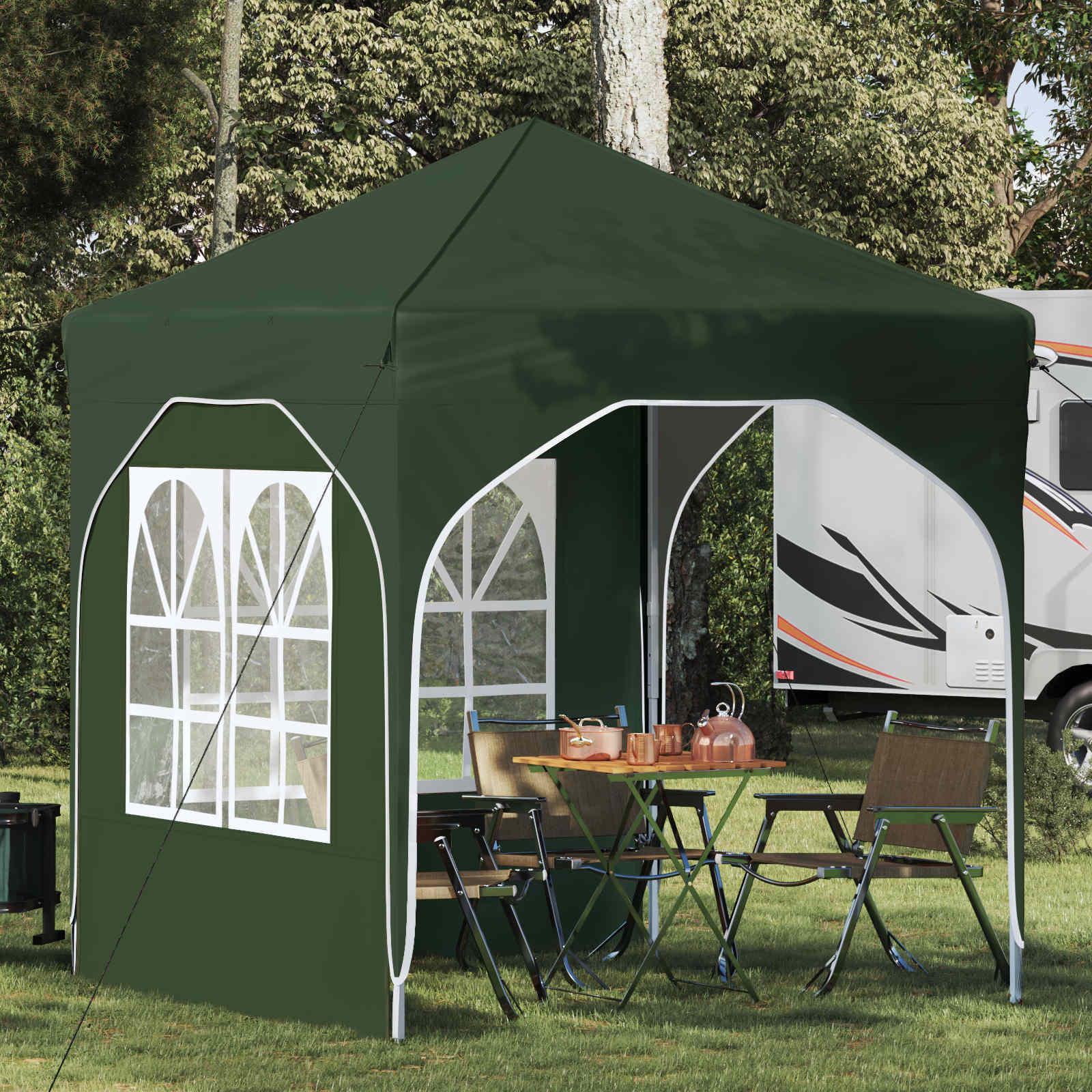 Pop-up Partyzelt 194 x 194 x 245 cm Creme